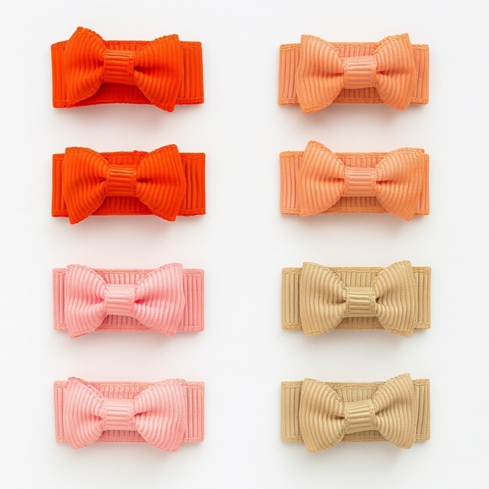 8ct Grosgrain Baby Bow Hair Clips